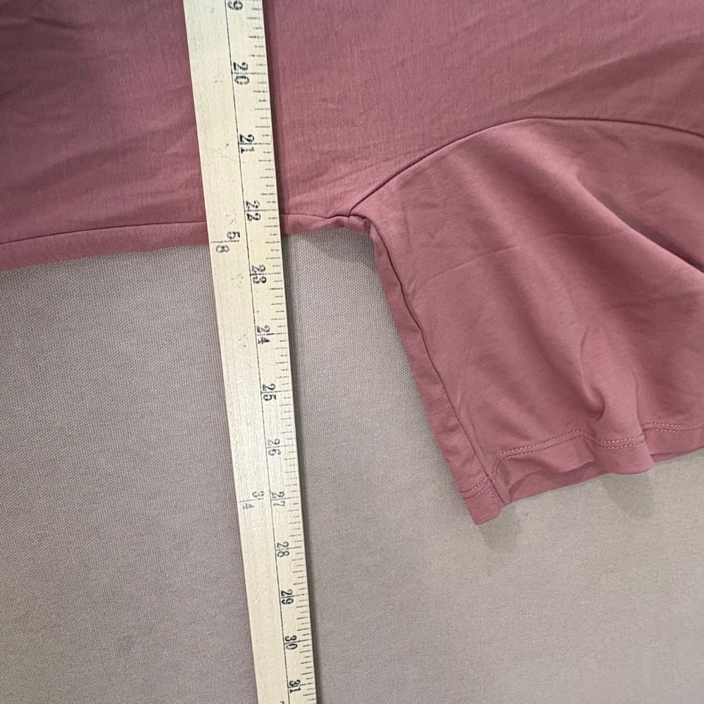 Uniqlo T Dress Womens Large Pink AIRism Cotton Short Sleeve Maxi Casual Boho NEW - Picture 2 of 11